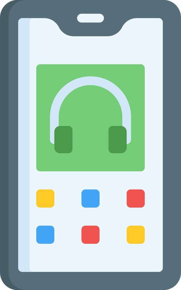 Mobile phone icon with headphones vector
