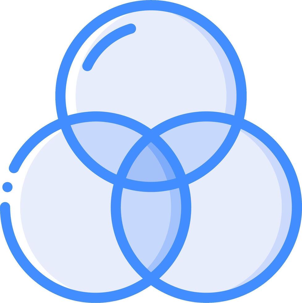 Three circles with one in the middle vector