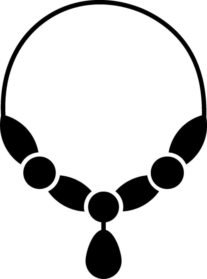 A black and white illustration of a necklace vector