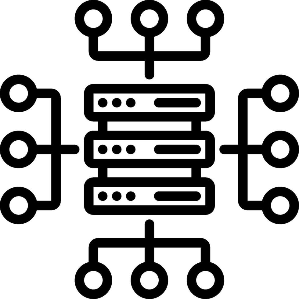 A black and white image of a server vector