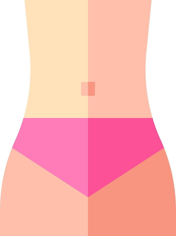 A woman's stomach with a pink triangle on it vector