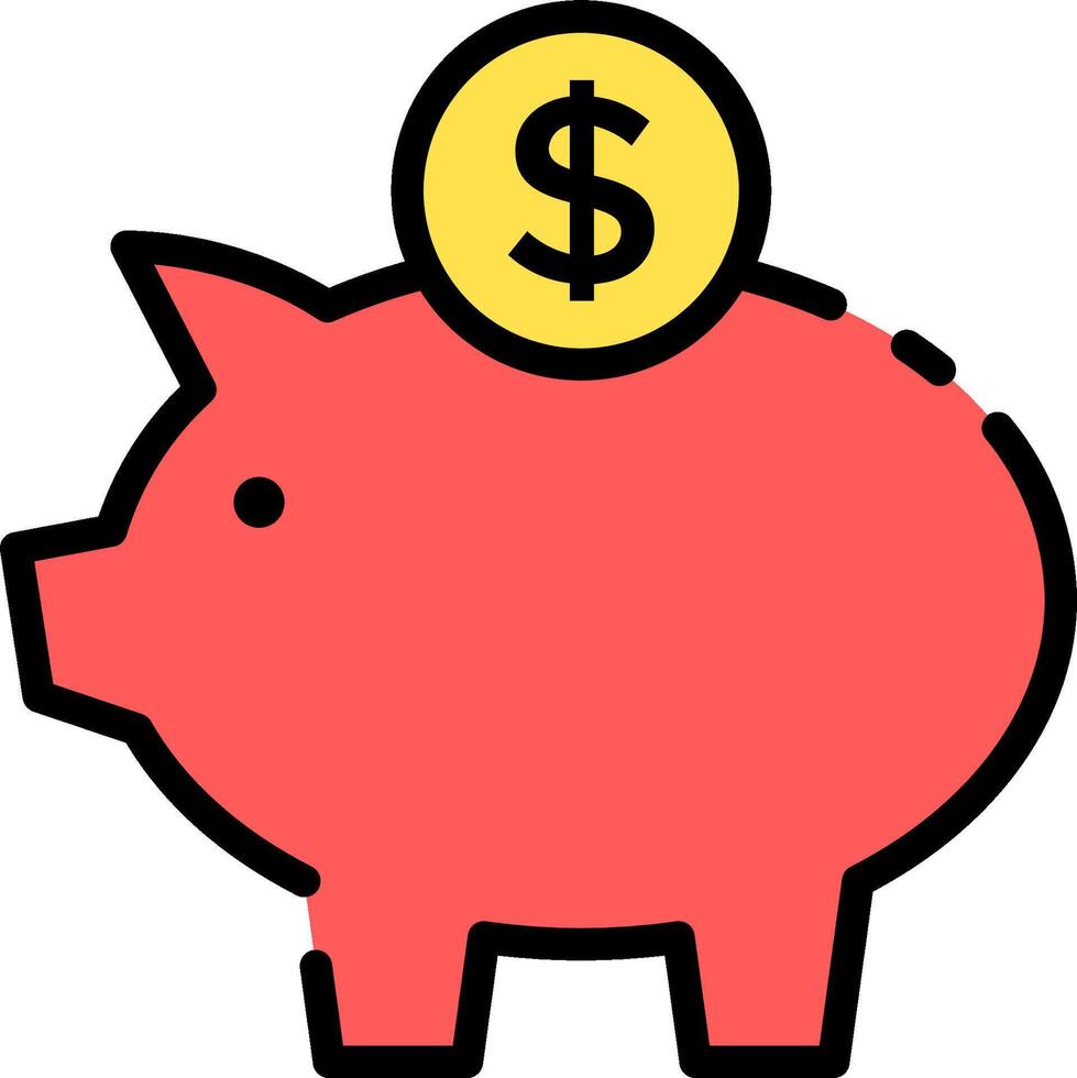 A piggy bank with a dollar sign on top vector