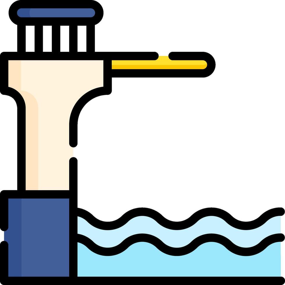 A drawing of a bridge over water vector