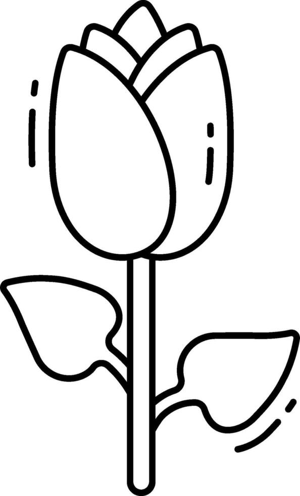 A black and white outline of a flower vector