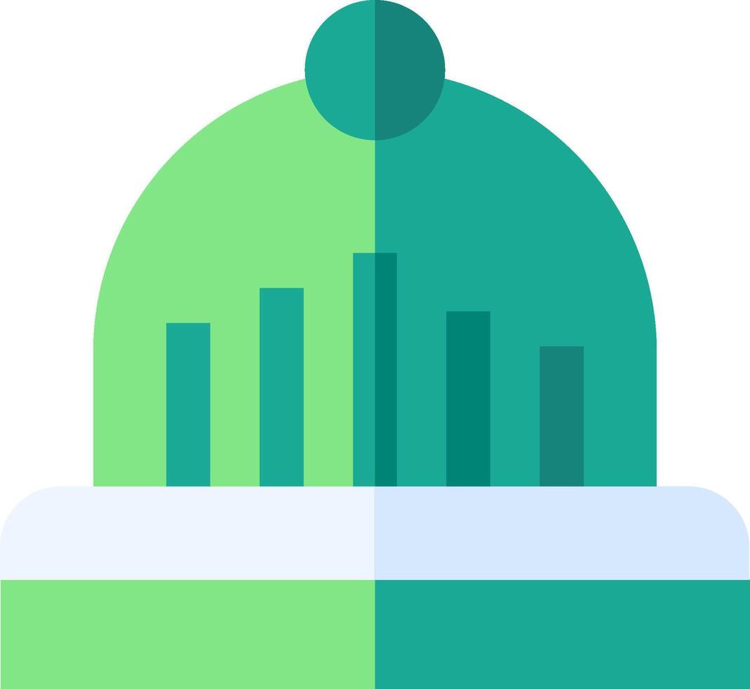 A green hat with a bar chart on top vector