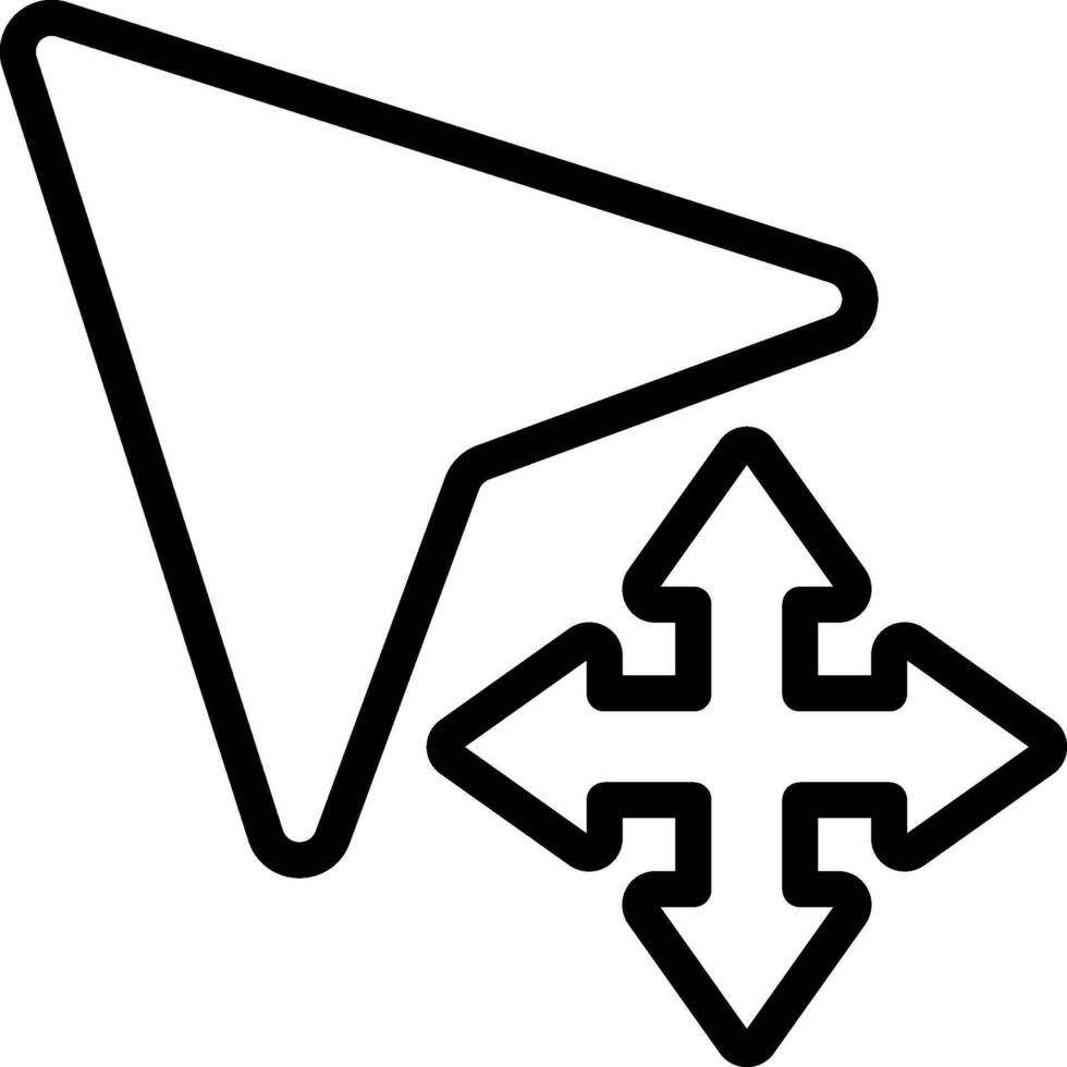 A black and white icon of a triangle and arrow vector