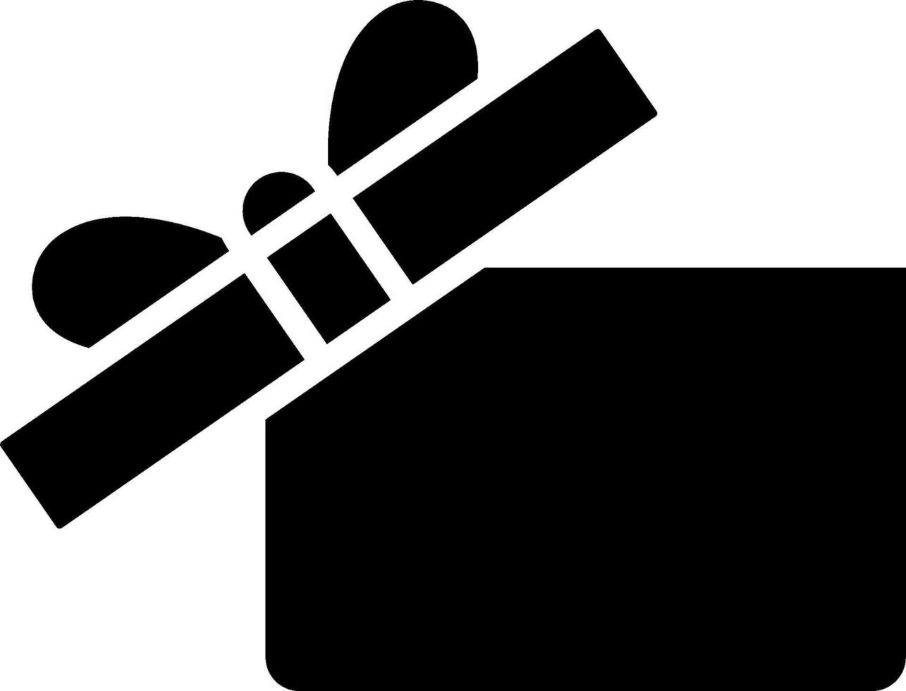 A black and white gift box with a bow vector