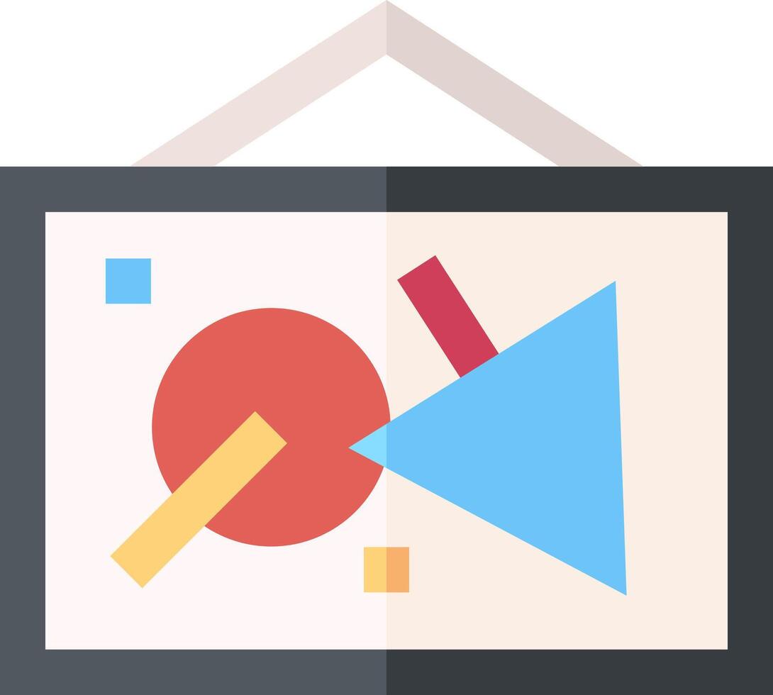A flat icon of a colorful triangle and triangle vector