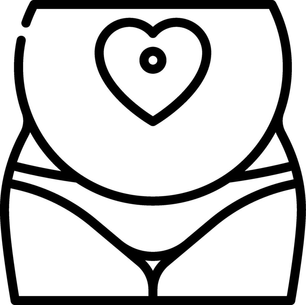 A black and white outline of a woman's underwear vector