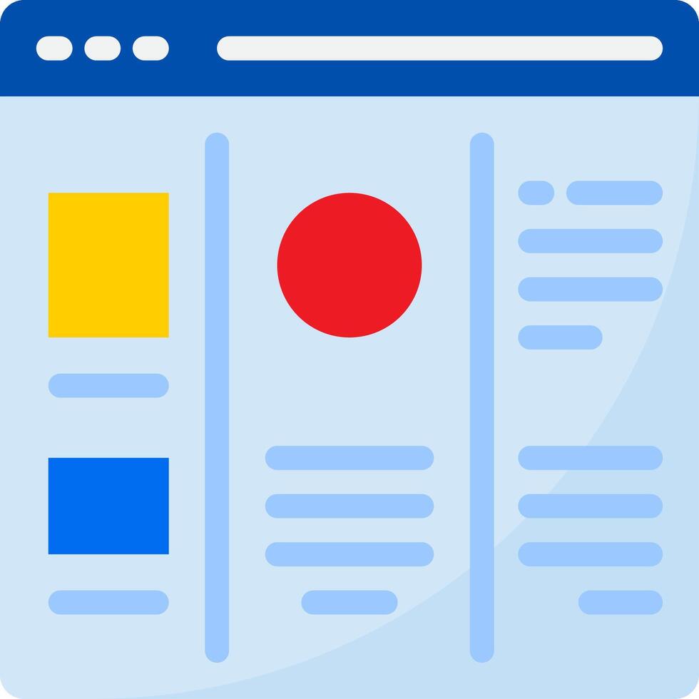 A blue and yellow page with a red dot vector