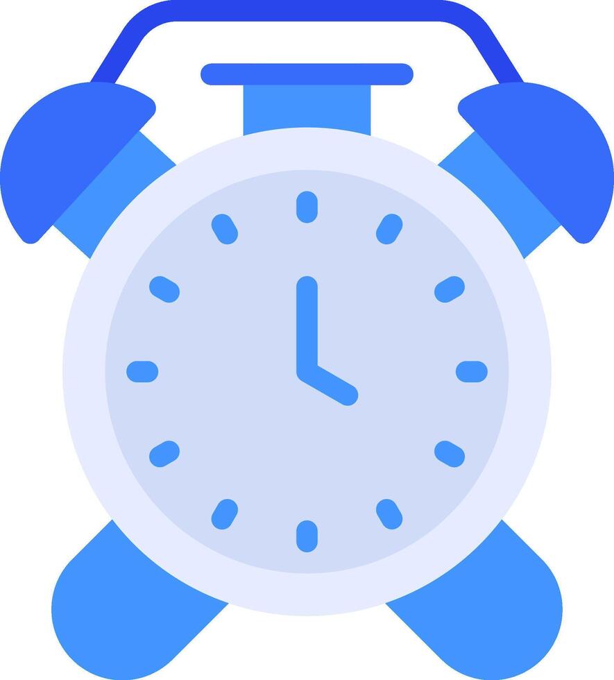 A blue alarm clock with two hands vector