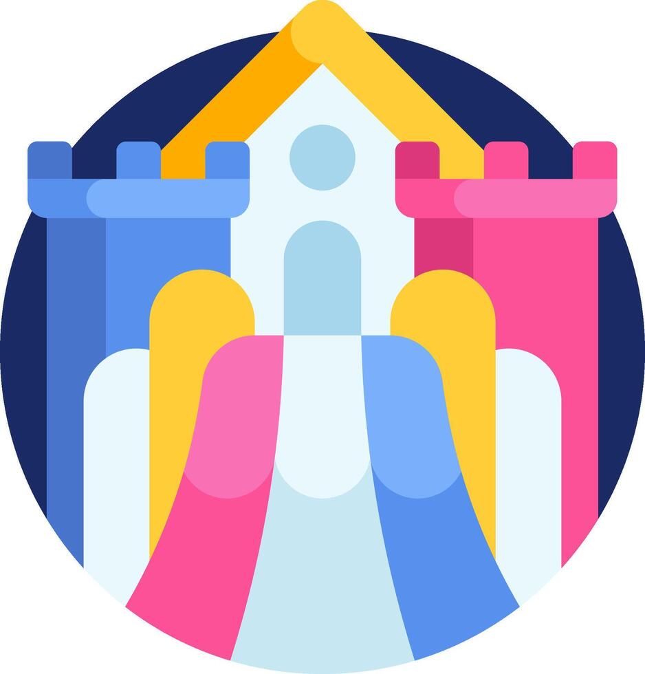 A colorful castle with a slide and a slide vector