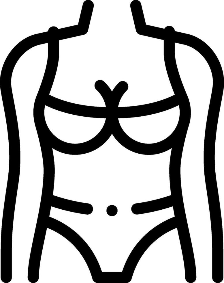 A black and white outline of a woman's bra vector