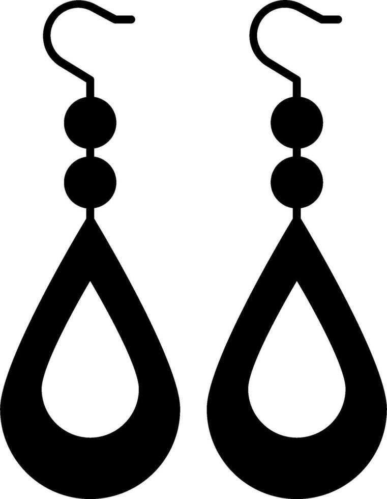 Black and white earrings clipart vector
