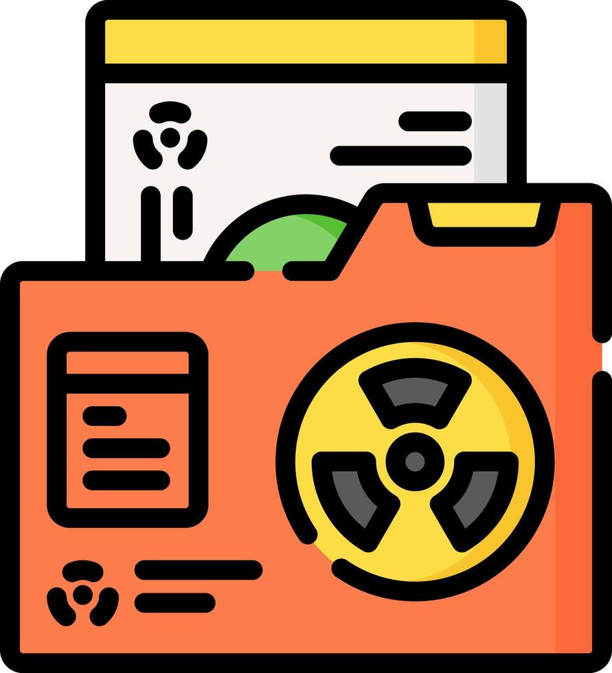 A file folder with a radiation symbol on it vector