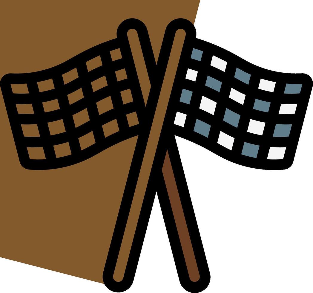 Two crossed flags with checkered flags on them vector