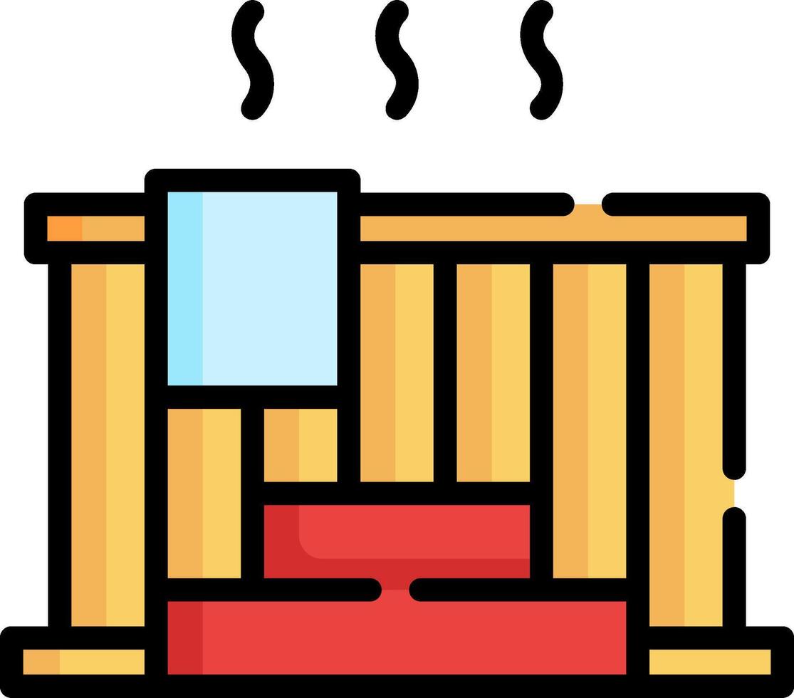 A wooden box with a red flag on top vector