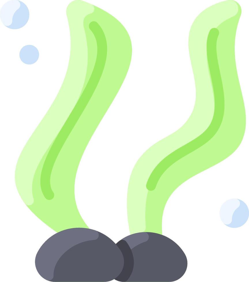 An illustration of a green sea creature with two rocks vector