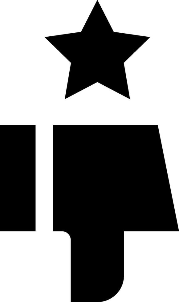 A black and white logo with a star on top vector