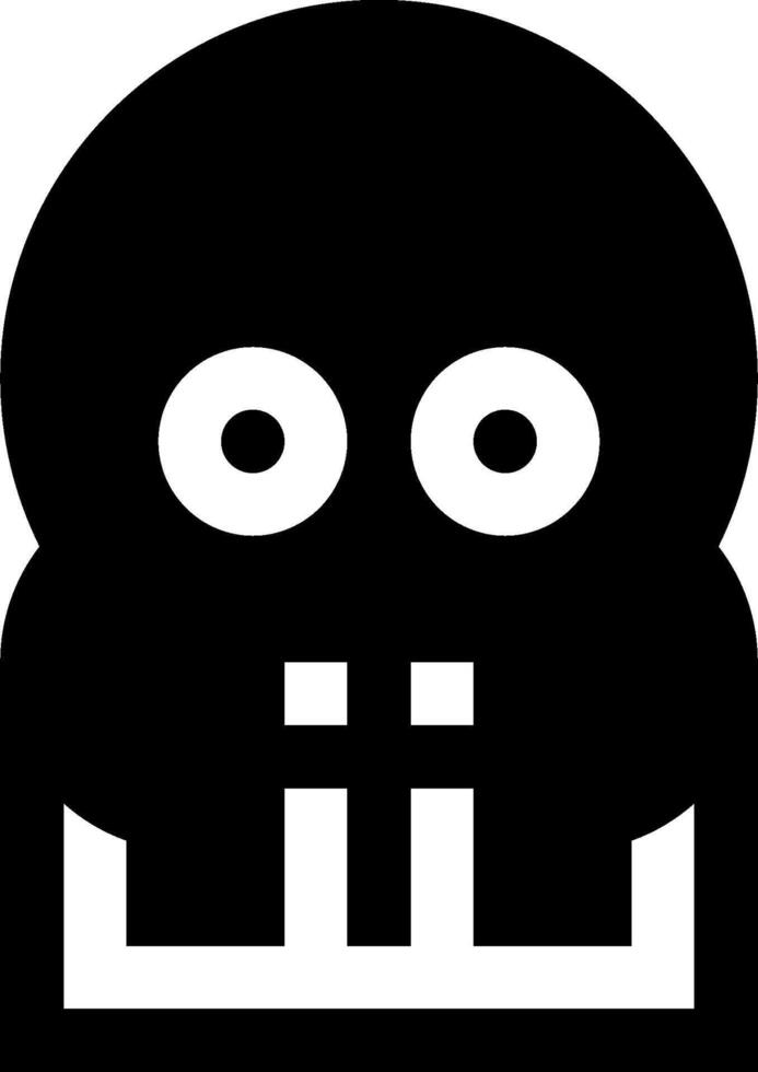 A black and white skull with two eyes vector