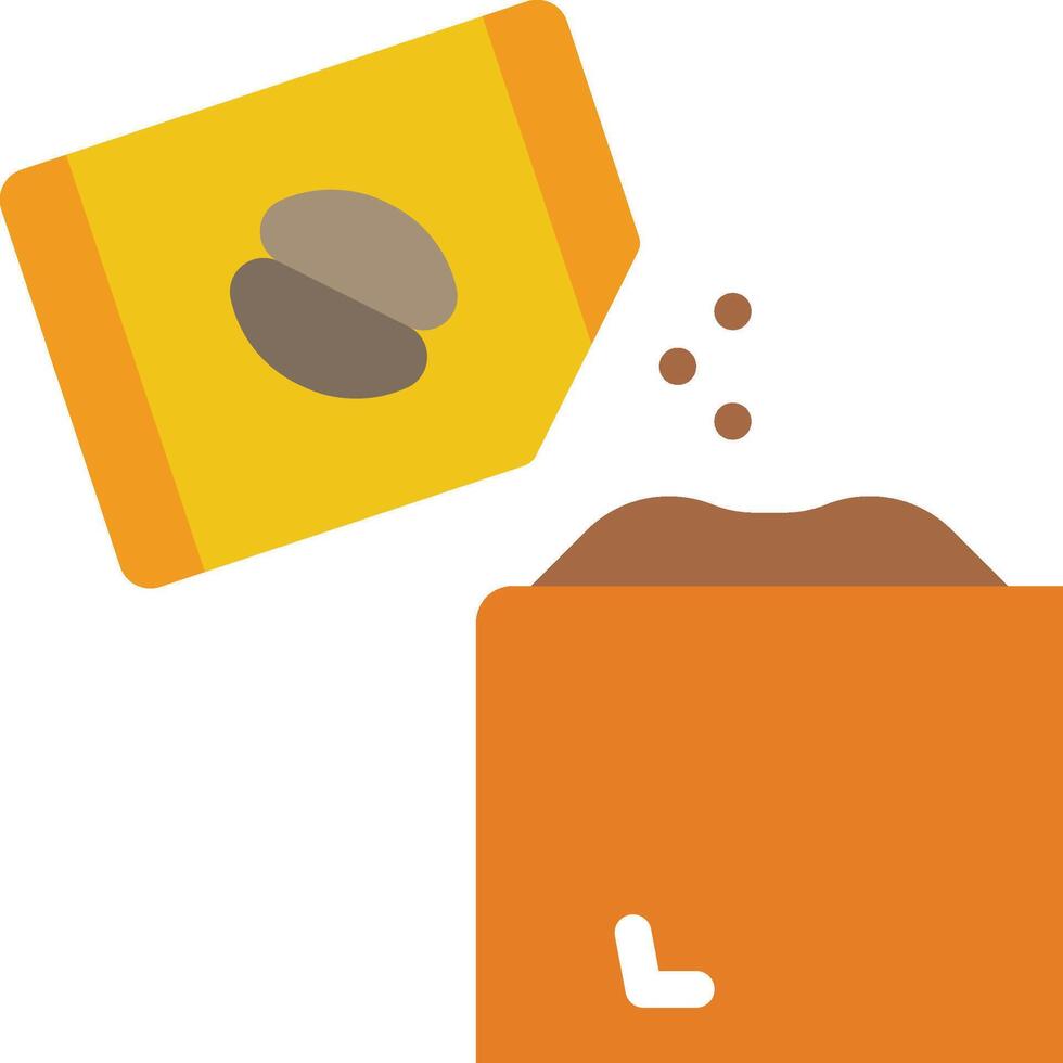A coffee bag is being poured into a box vector