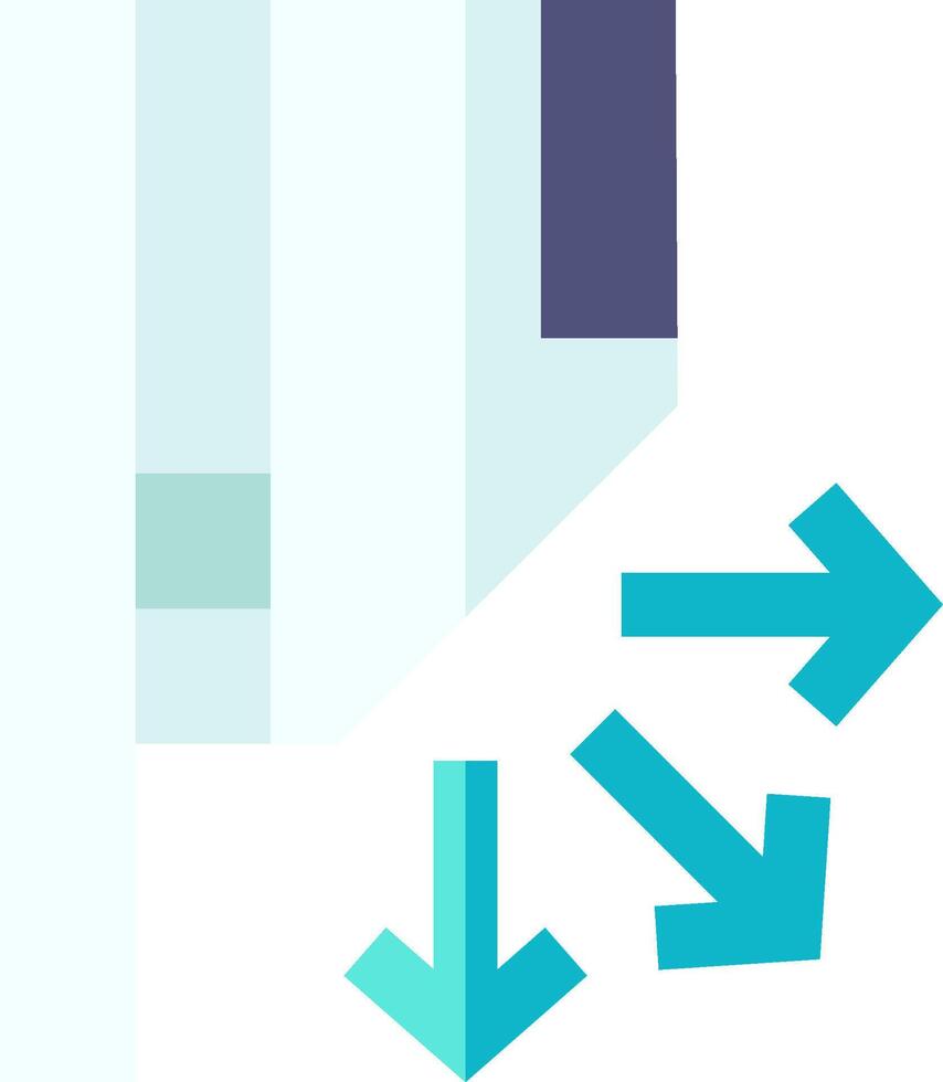 A blue arrow pointing to a white wall vector