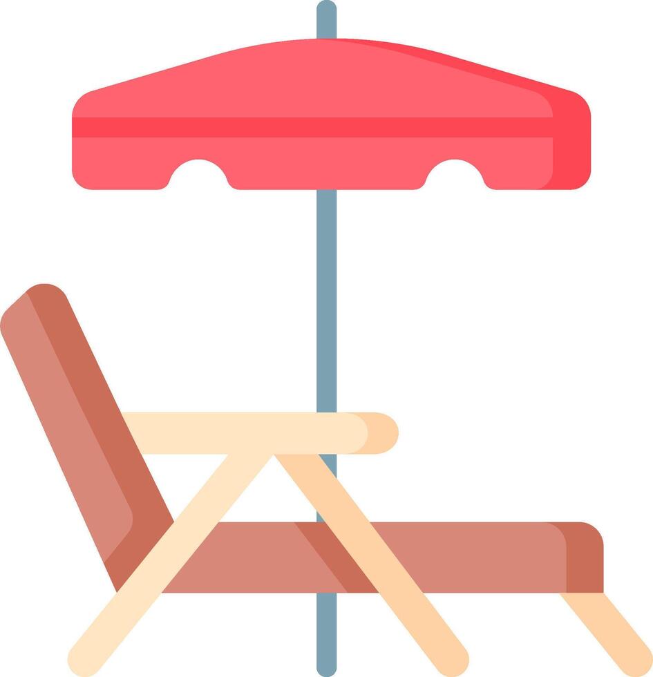 Beach chair and umbrella vector