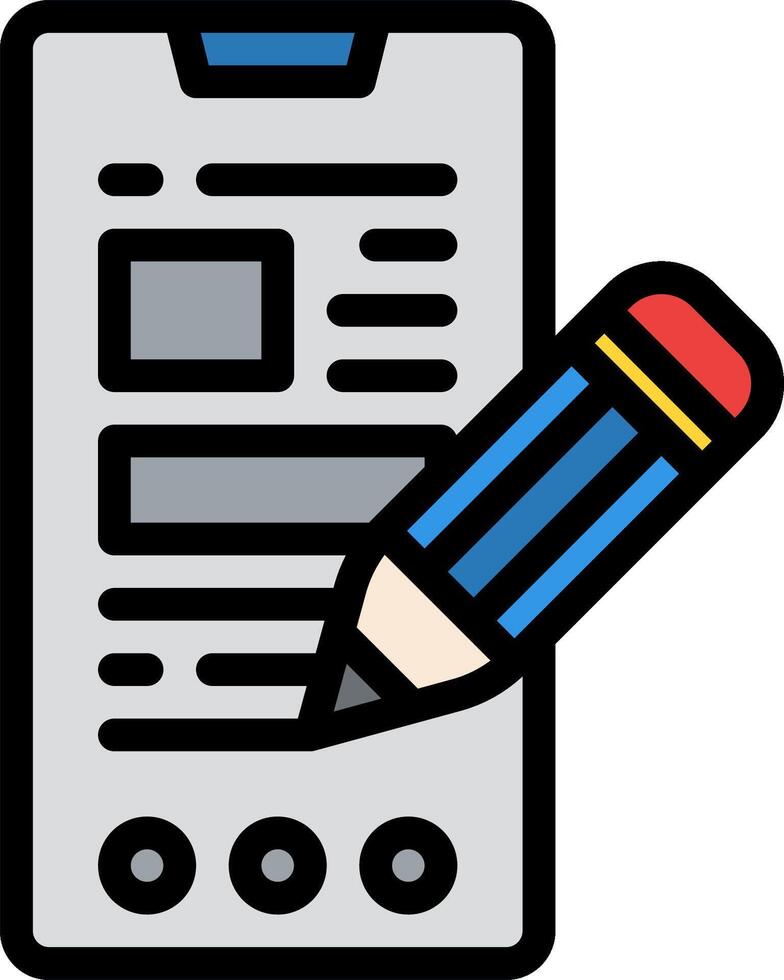 A pencil is holding a paper and a phone vector