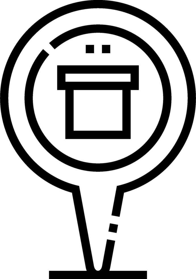 A black and white icon of a box vector