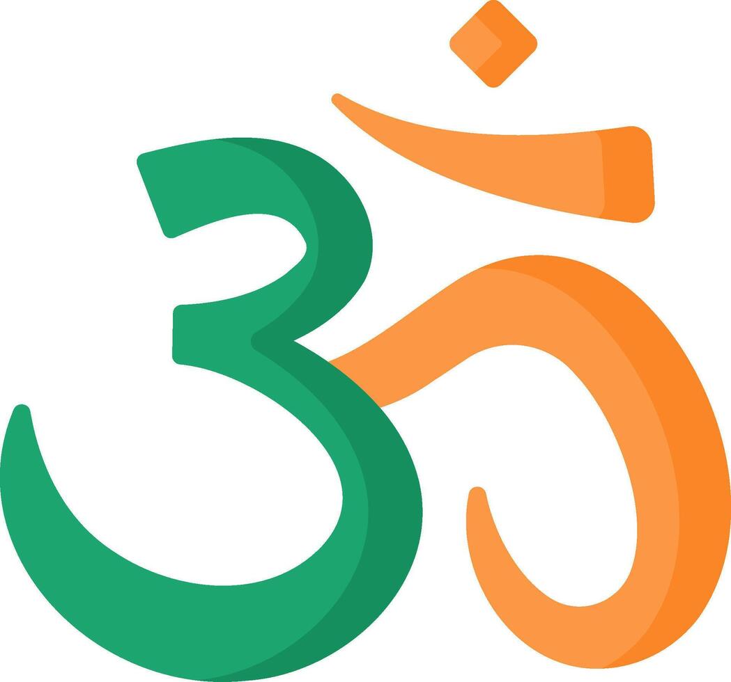 Om symbol in orange and green vector