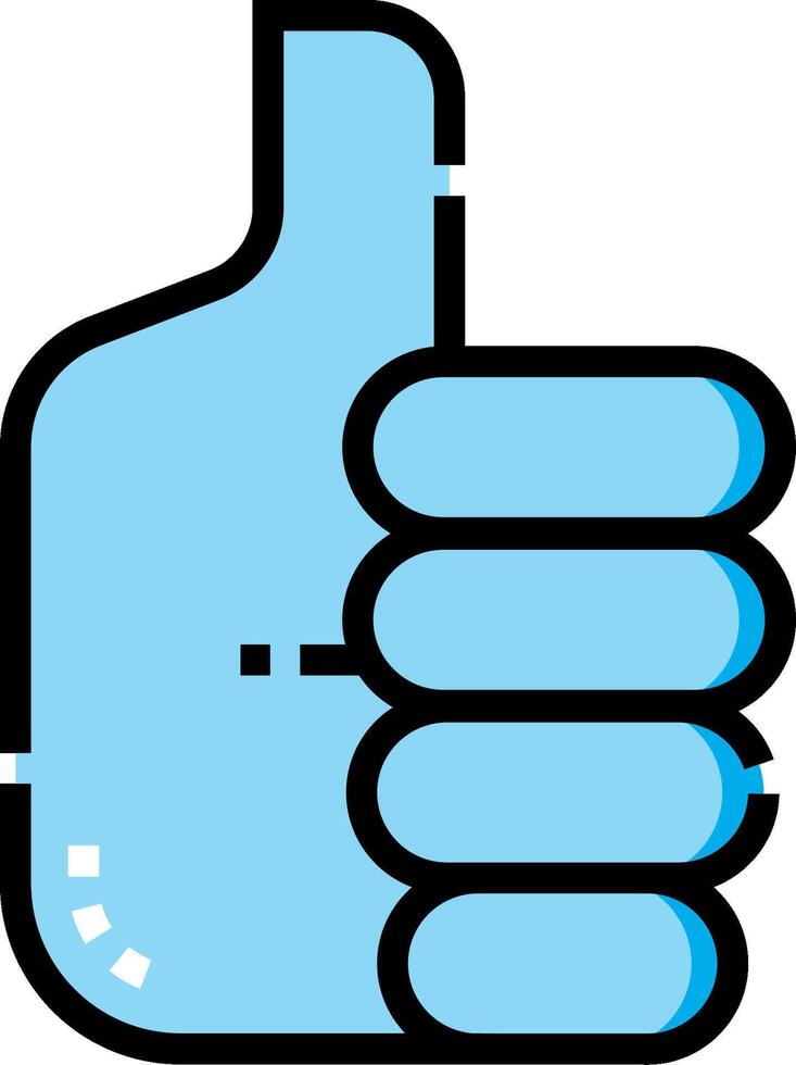 A blue thumb up icon with a white background vector