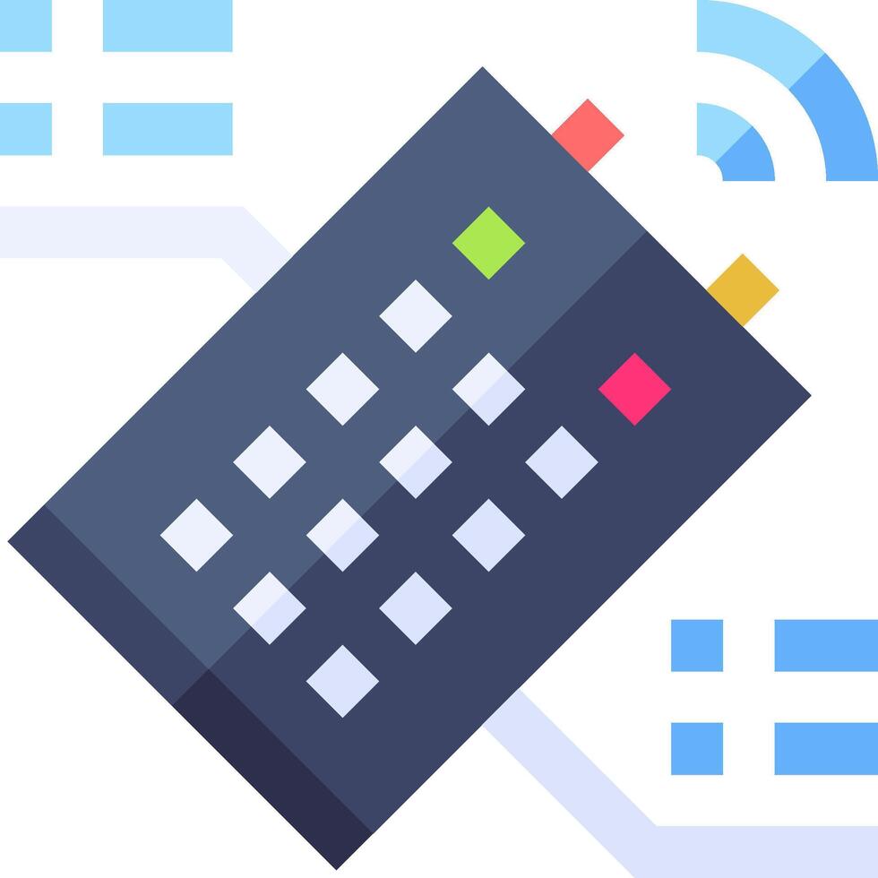 A remote control with a blue and white background vector