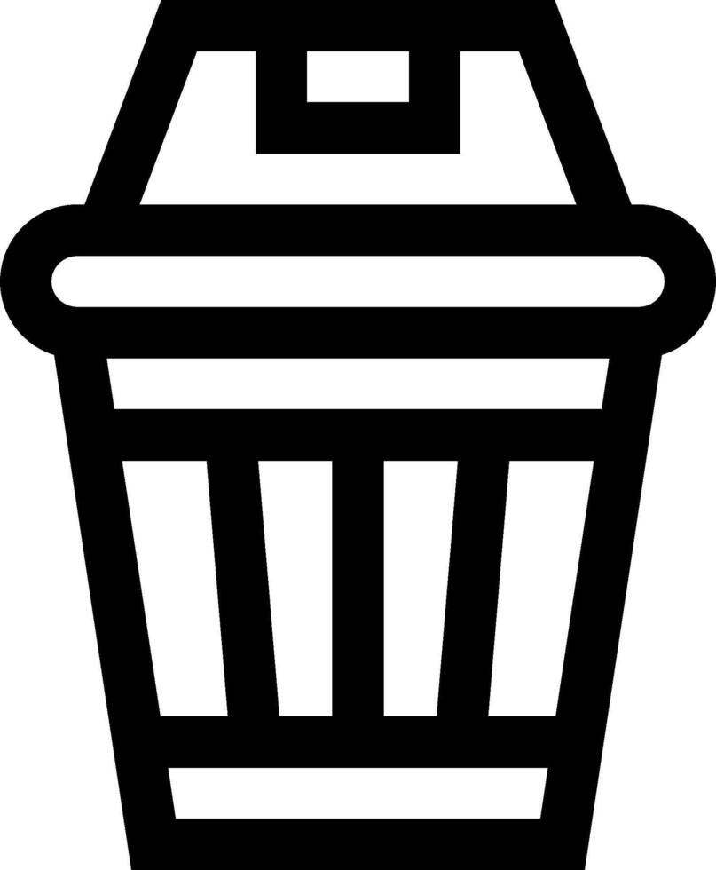 A black and white trash can icon vector