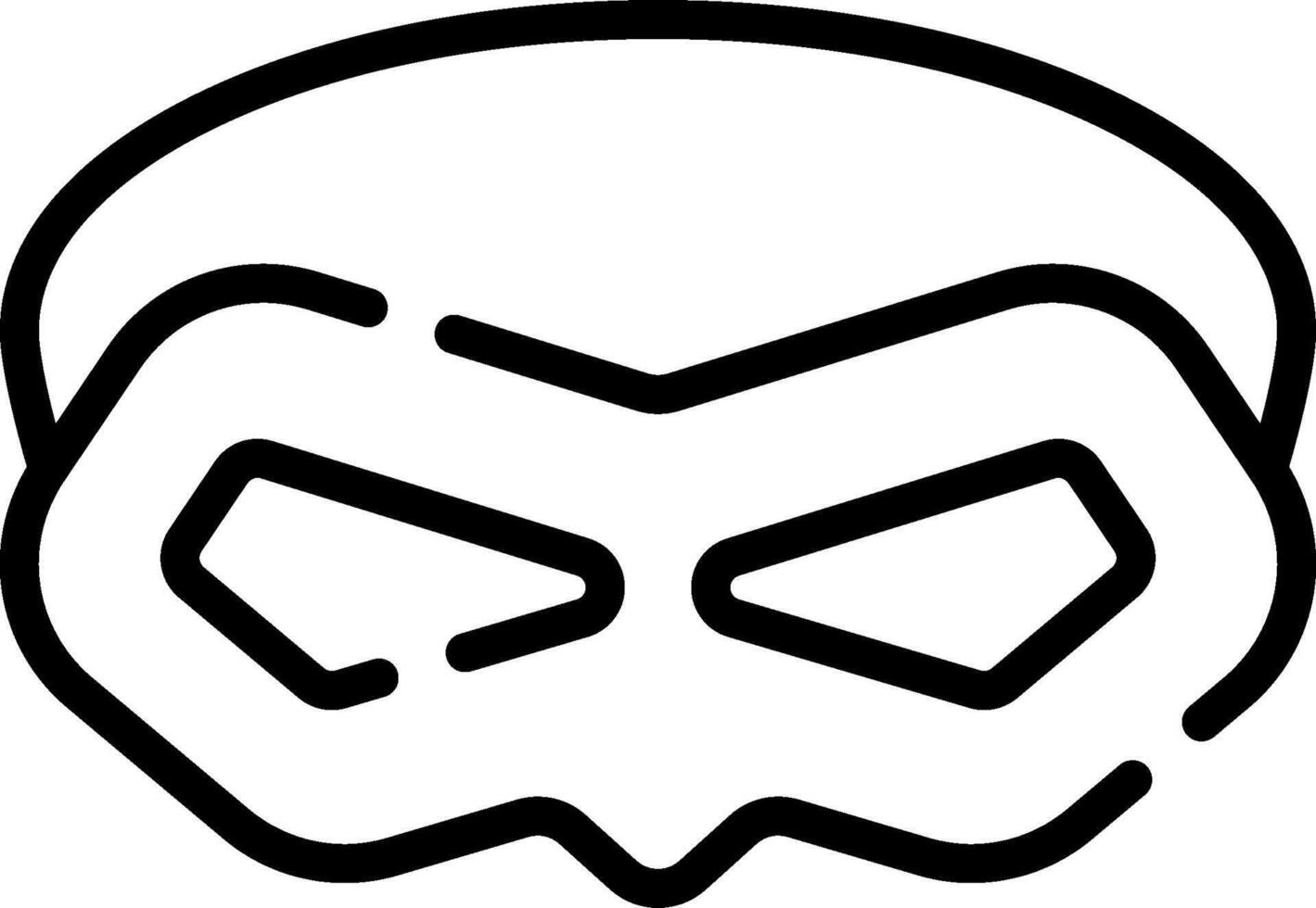 A black and white drawing of a mask vector