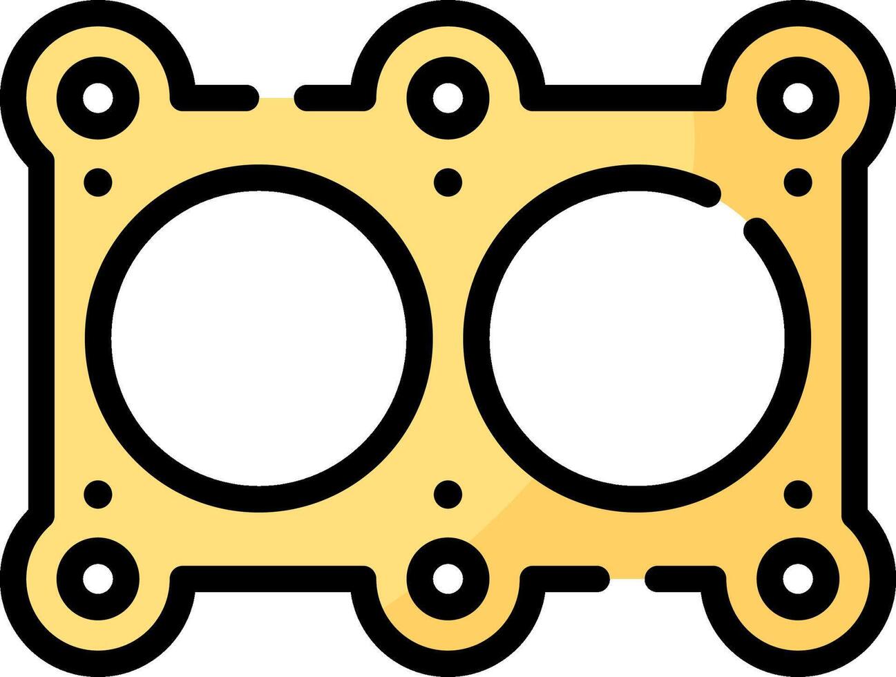 A pair of two yellow gas cap icons vector