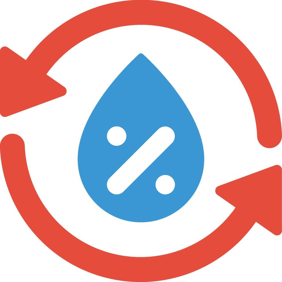 A water drop with arrows and a red circle vector