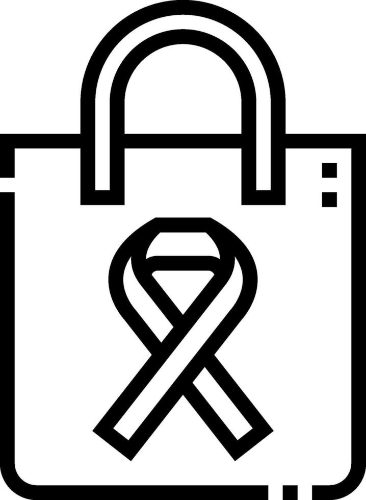 A black and white bag with a ribbon on it vector