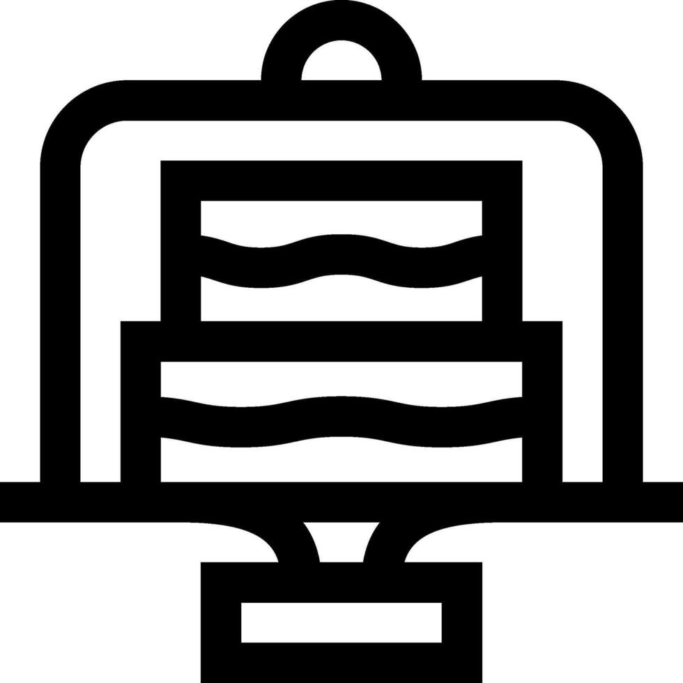 A black and white image of a cake on a plate vector