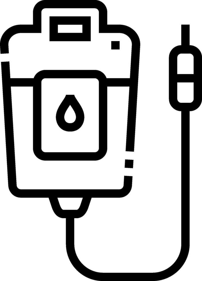 A blood bag with a cord attached to it vector