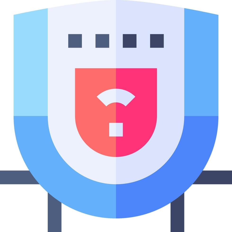 A shield with a wifi icon on it vector