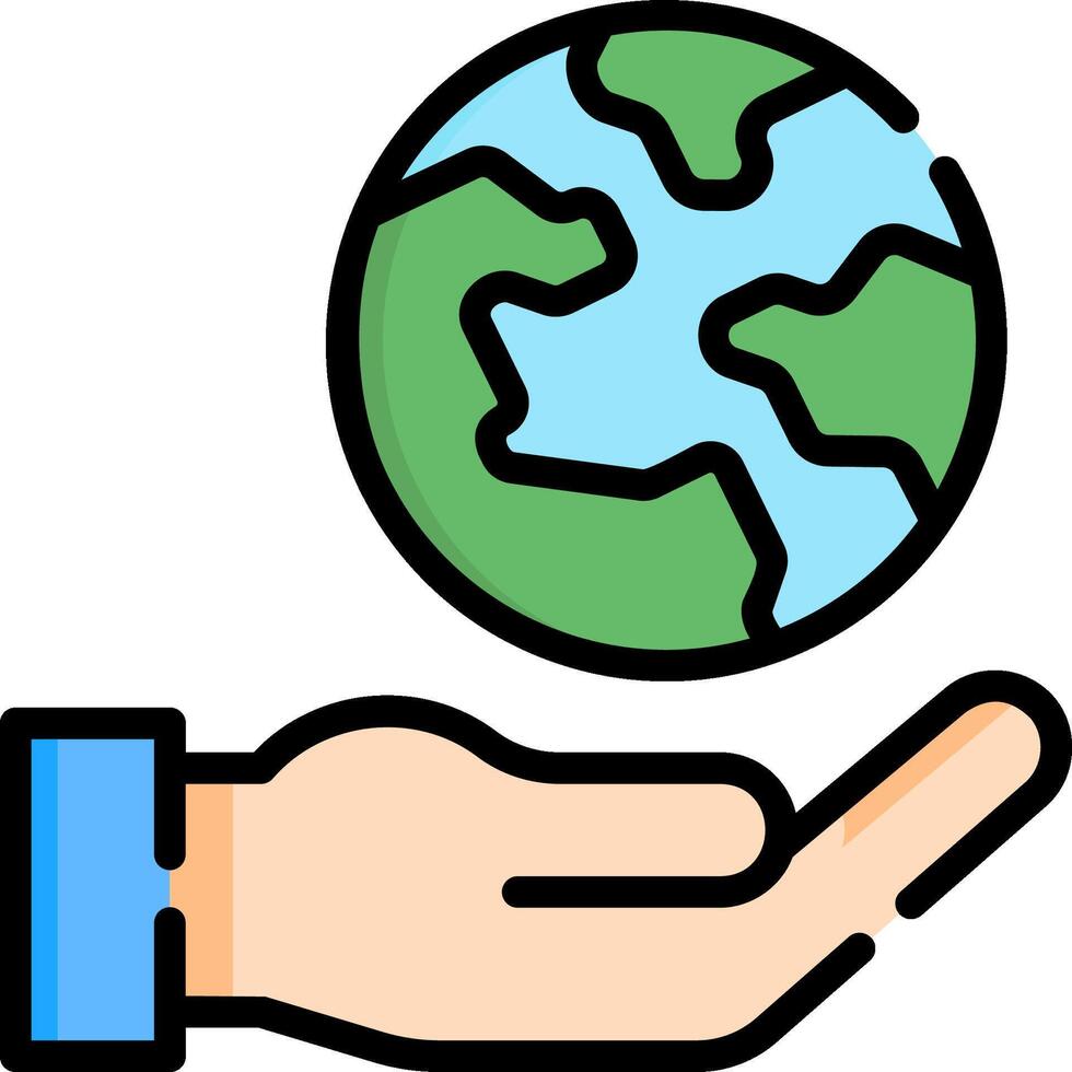 Hand holding a globe icon vector