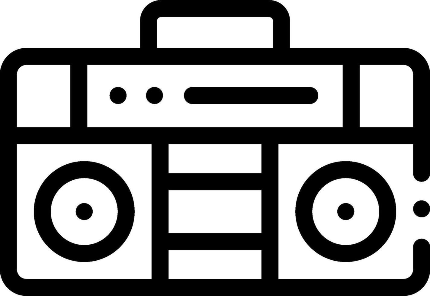 A black and white image of a boombox vector