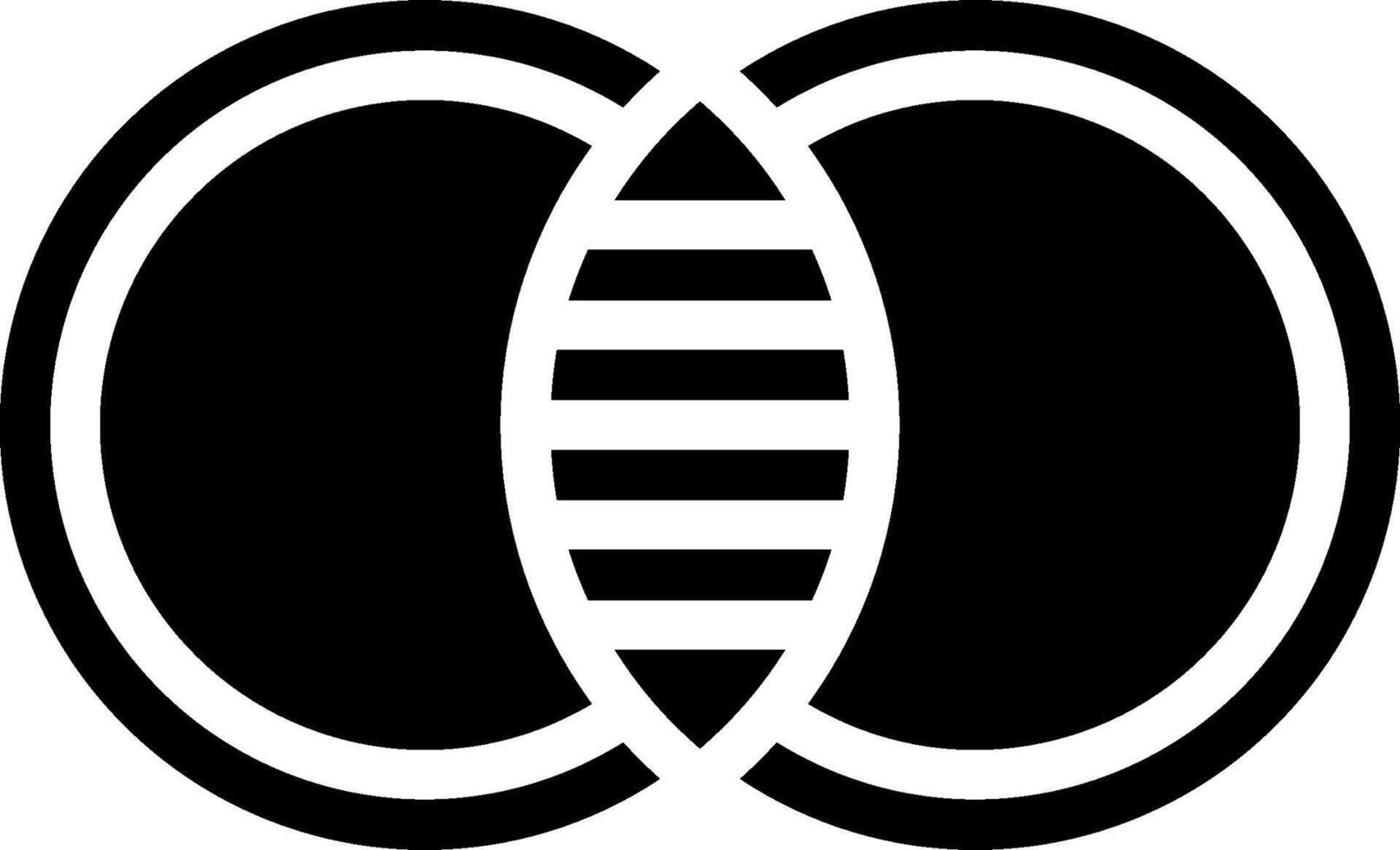 A black and white logo of two circles vector