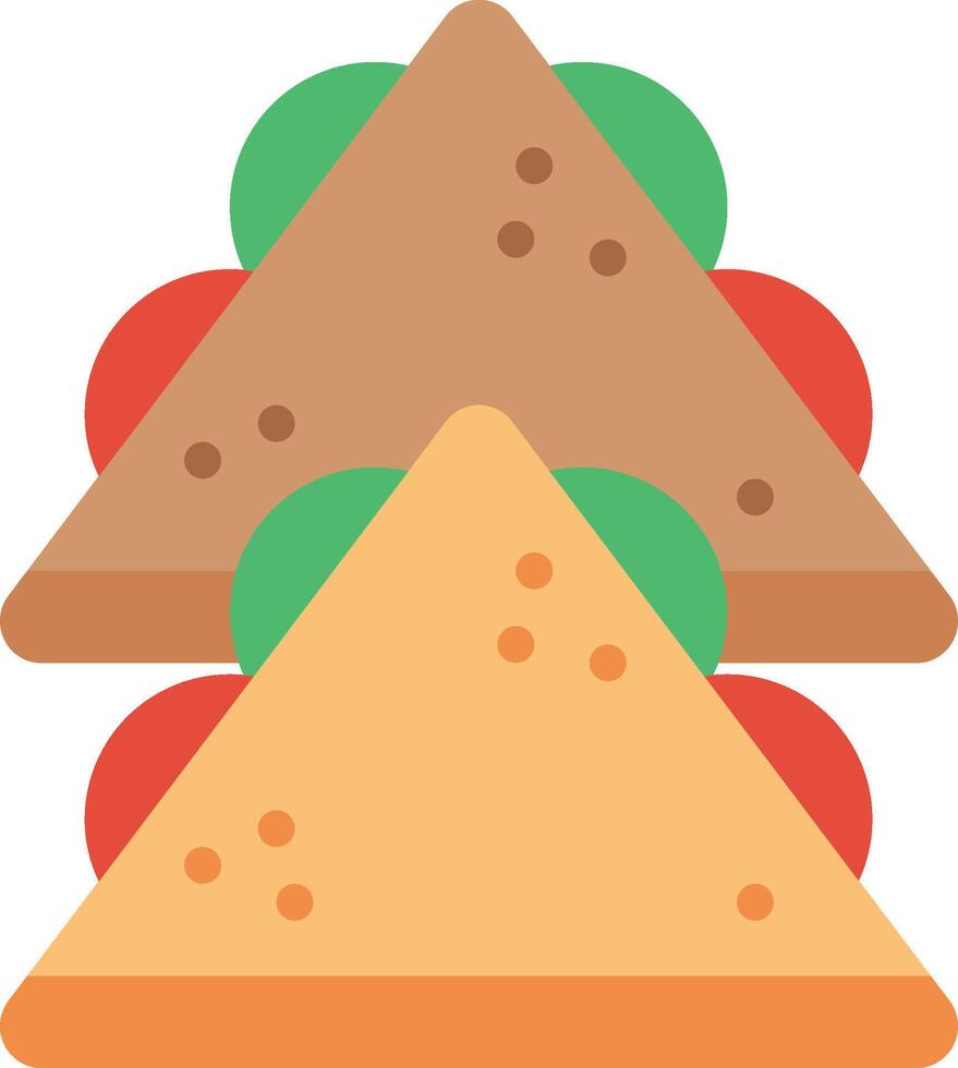 Two tacos with green and red toppings vector