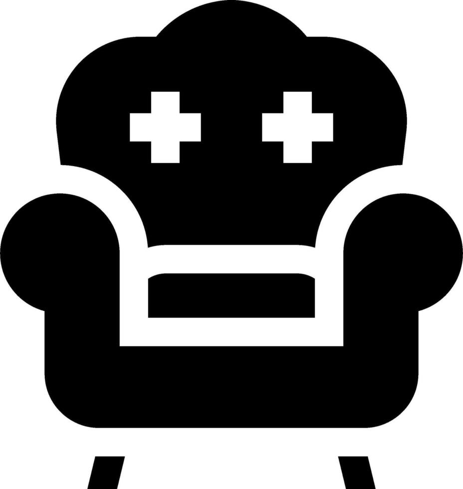 A black and white chair with crosses on it vector