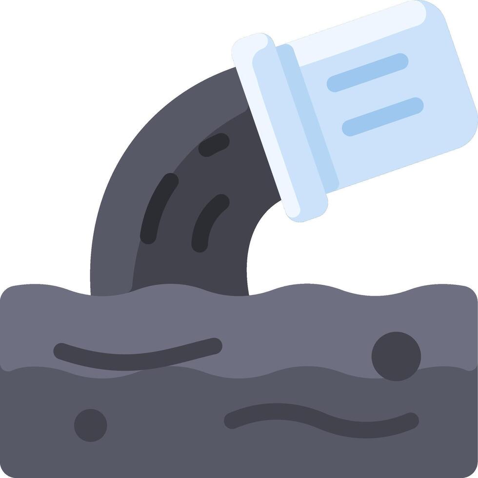 A pipe with a black liquid coming out of it vector