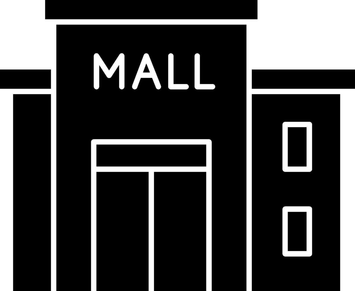 A black and white image of a mall building vector
