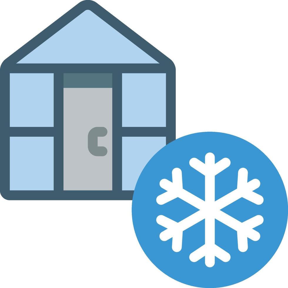 A house with a snowflake and a snowflake icon vector