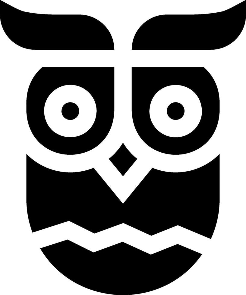 An owl head with large eyes and a black background vector