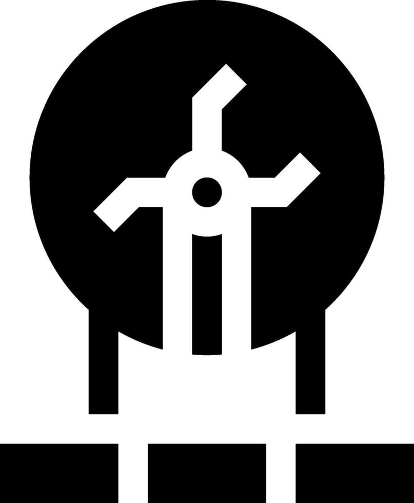 A black and white logo of a wind turbine vector